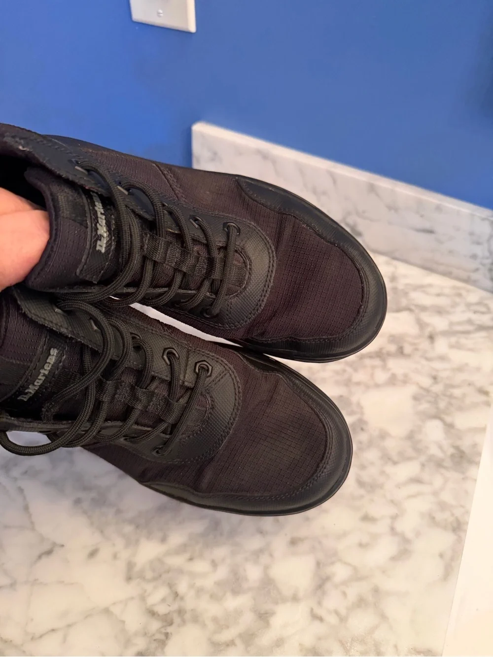 Dr Martens Bonny Tech Black Leather Casual Combat Boots Mens US 7 Women 8 Docs